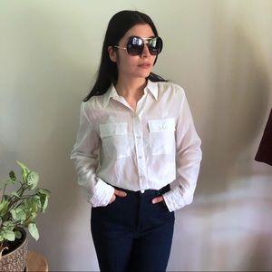 dressy white button down Long sleeve Shirt